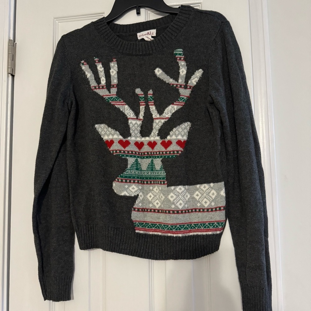 Shrinking Violet Charcoal‎ Reindeer Sweater